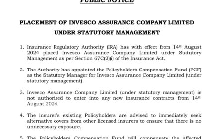 Placement of Invesco Assurance Company Limited Under Statutory Management