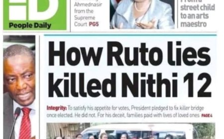Headline Linking Ruto to Nithi Road Carnage Lands People Daily Editors in Trouble